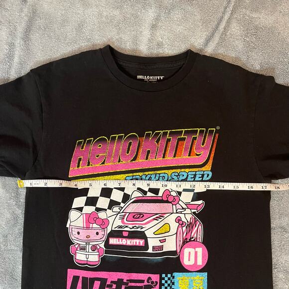 Hello Kitty Black Race Car Tokyo Drift Speed Japanese Graphic Tshirt Size Small - Picture 4 of 8